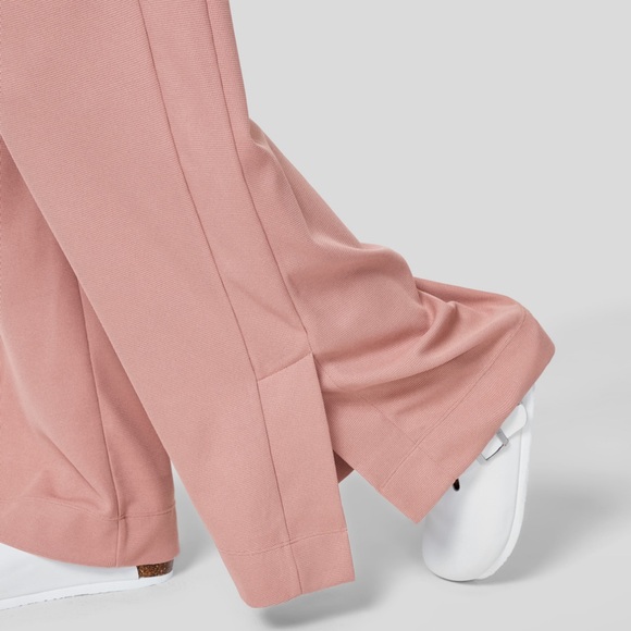 NIP HALARA High Waisted Plicated Zipper Pockets Split Hem Wide Leg Waffle XL - Picture 7 of 12